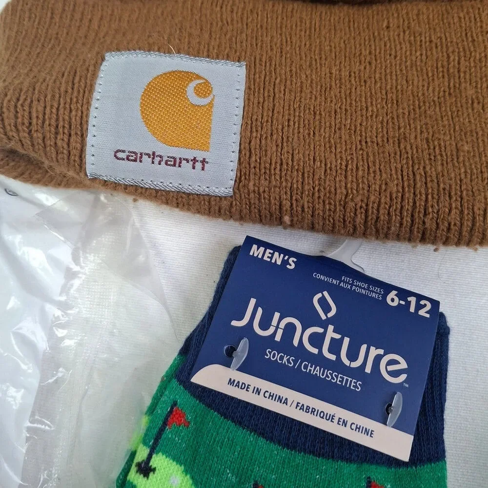 New Ugg Augusta Juncture Golfing Green Non Slip Men's Socks w bonus Carhart Cap
